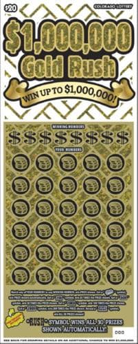 $1,000,000 Gold Rush scratch-off ticket