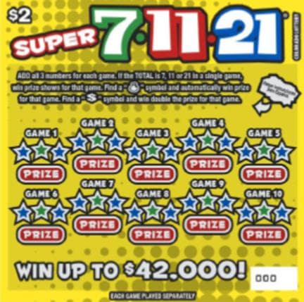 Super 7-11-21 scratch-off ticket