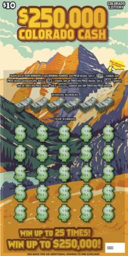 $250,000 Colorado Cash scratch-off ticket