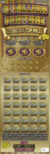 $3 Million Fortune scratch-off ticket