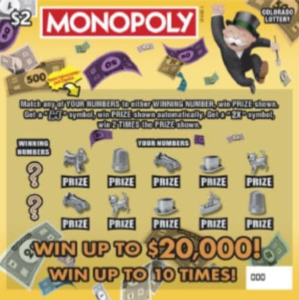 MONOPOLY™ scratch-off ticket