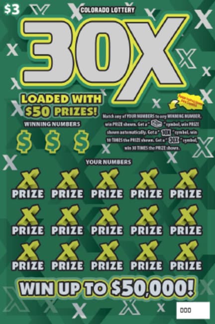 30X scratch-off ticket