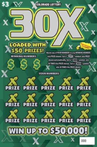 30X scratch-off ticket