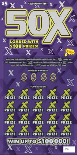 50X scratch-off ticket