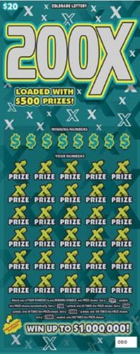 200X scratch-off ticket