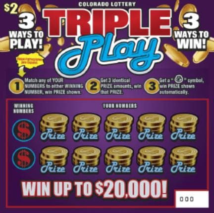 TRIPLE Play scratch-off ticket