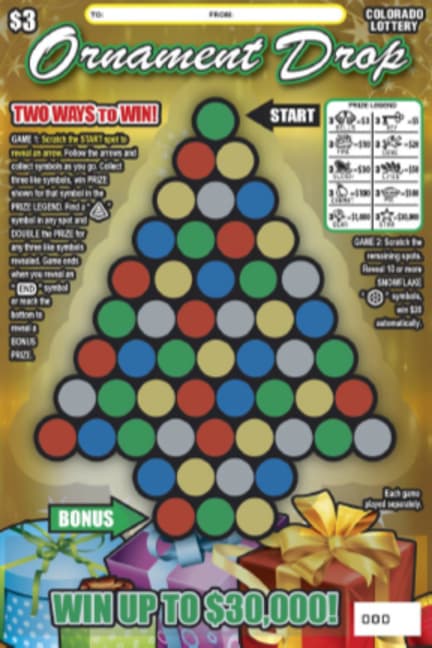 Ornament Drop scratch-off ticket