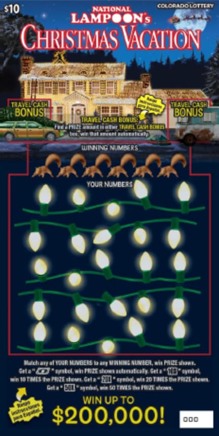 NATIONAL LAMPOON'S CHRISTMAS VACATION scratch-off ticket
