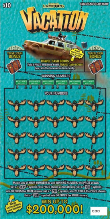 NATIONAL LAMPOON'S VACATION scratch-off ticket