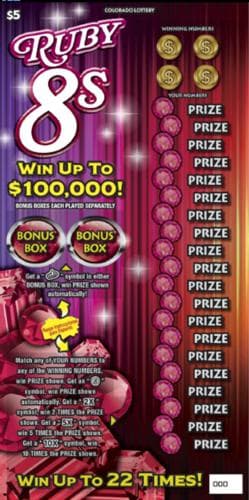 RUBY 8s scratch-off ticket
