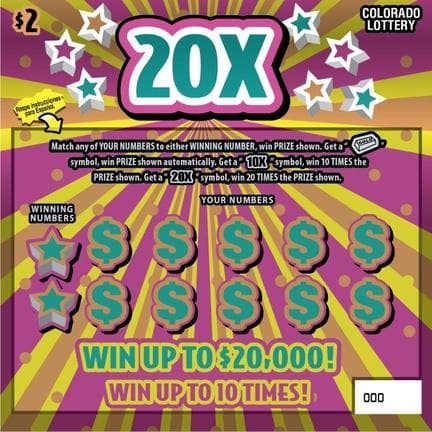 20X scratch-off ticket