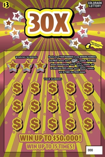 30X scratch-off ticket