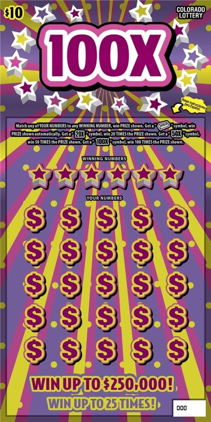 100X scratch-off ticket