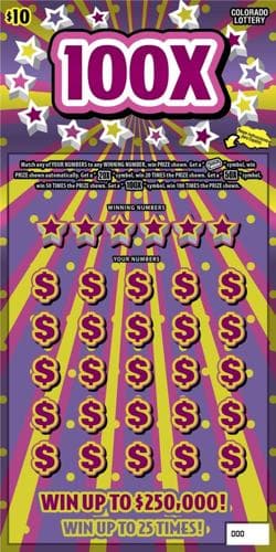 100X scratch-off ticket