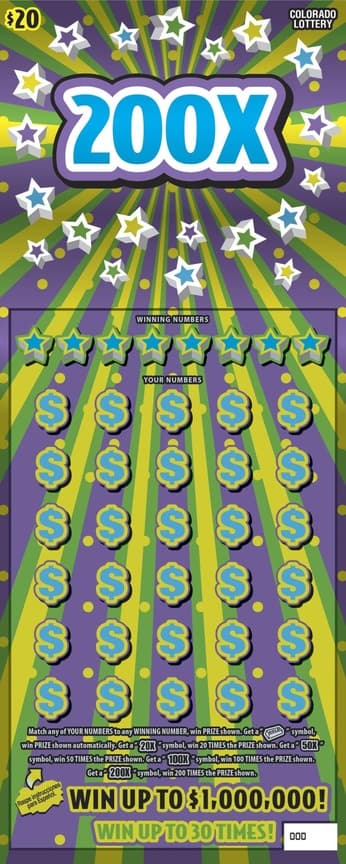 200X scratch-off ticket