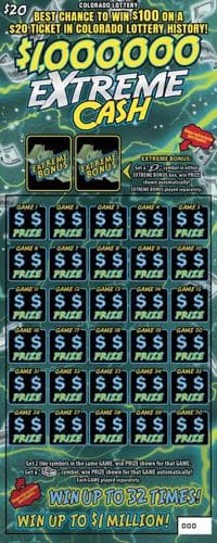 EXTREME CASH scratch-off ticket