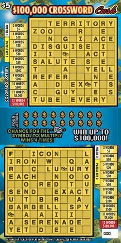 CROSSWORD CASH scratch-off ticket