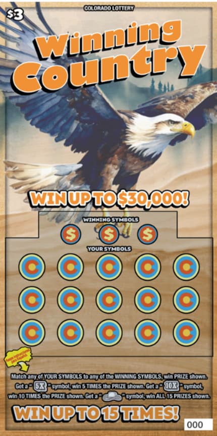 WINNING COUNTRY scratch-off ticket