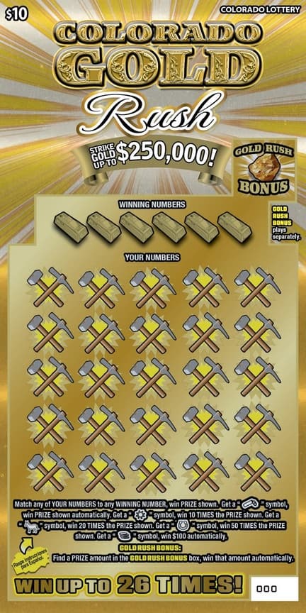 COLORADO GOLD RUSH scratch-off ticket