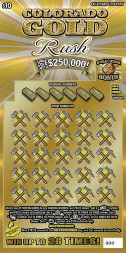 COLORADO GOLD RUSH scratch-off ticket