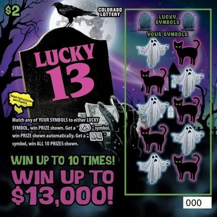 LUCKY 13 scratch-off ticket