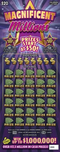 MAGNIFICENT MILLIONS scratch-off ticket