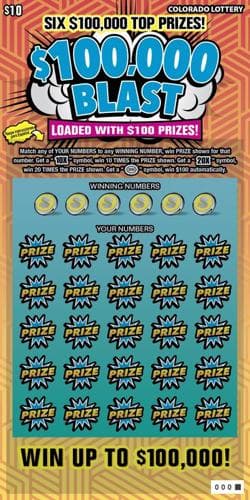 $100,000 BLAST scratch-off ticket