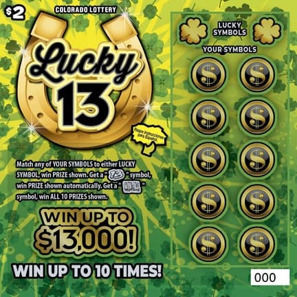LUCKY 13 scratch-off ticket