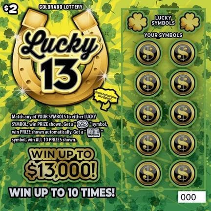 LUCKY 13 scratch-off ticket