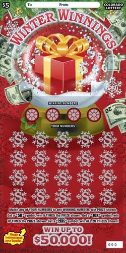 WINTER WINNINGS scratch-off ticket