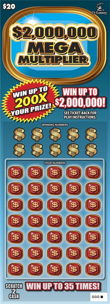 $2,000,000 MEGA MULTIPLIER scratch-off ticket