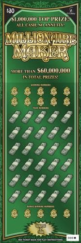 Millionaire Maker scratch-off ticket