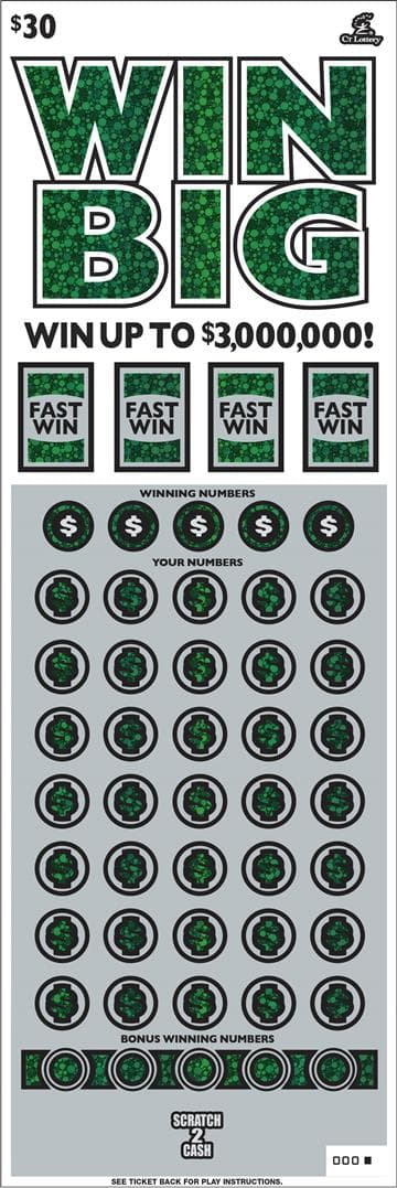 WIN BIG scratch-off ticket