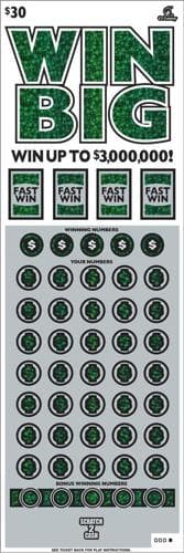 WIN BIG scratch-off ticket