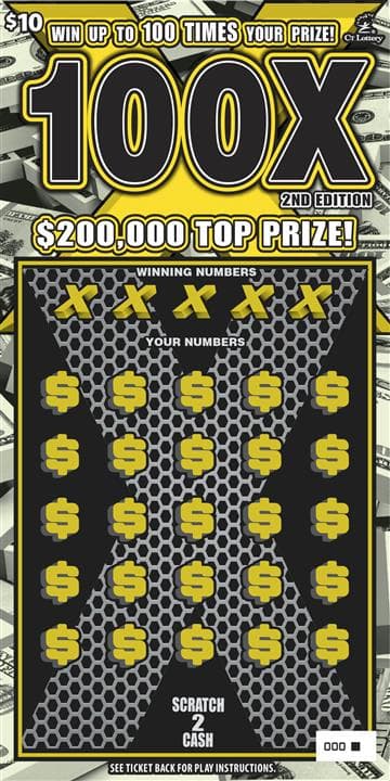100X 2nd Edition scratch-off ticket
