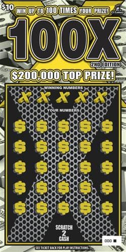 100X 2nd Edition scratch-off ticket