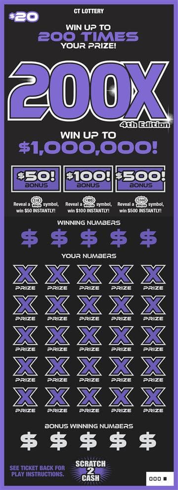 200X 4th Edition scratch-off ticket