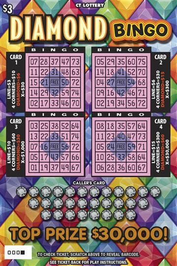 DIAMOND BINGO scratch-off ticket