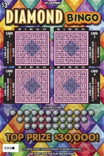 DIAMOND BINGO scratch-off ticket
