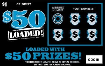 $50 Loaded! scratch-off ticket
