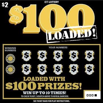 $100 Loaded! scratch-off ticket