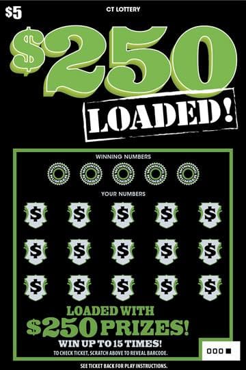 $250 Loaded! scratch-off ticket