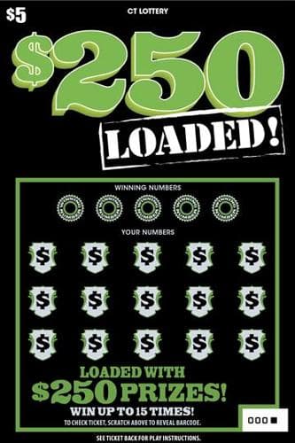 $250 Loaded! scratch-off ticket