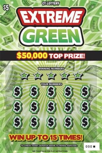 EXTREME GREEN scratch-off ticket