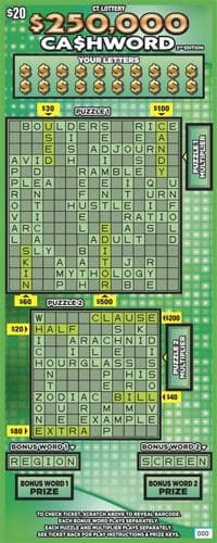 $250,000 CA$HWORD 2nd EDITION scratch-off ticket