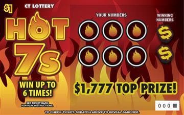 Hot 7s scratch-off ticket