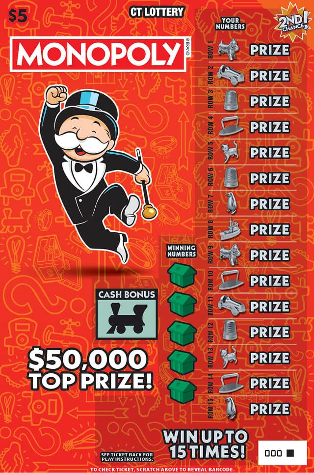 $5 MONOPOLY scratch-off ticket