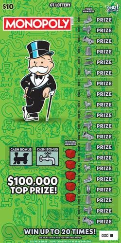 $10 MONOPOLY scratch-off ticket