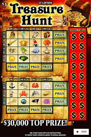 TREASURE HUNT scratch-off ticket