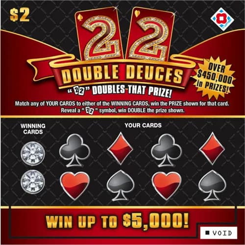 Double Deuces scratch-off ticket